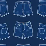 blue denim short shorts image